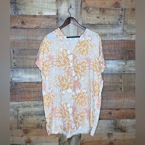 Lanhtropy Linen Floral shirt tunic OS